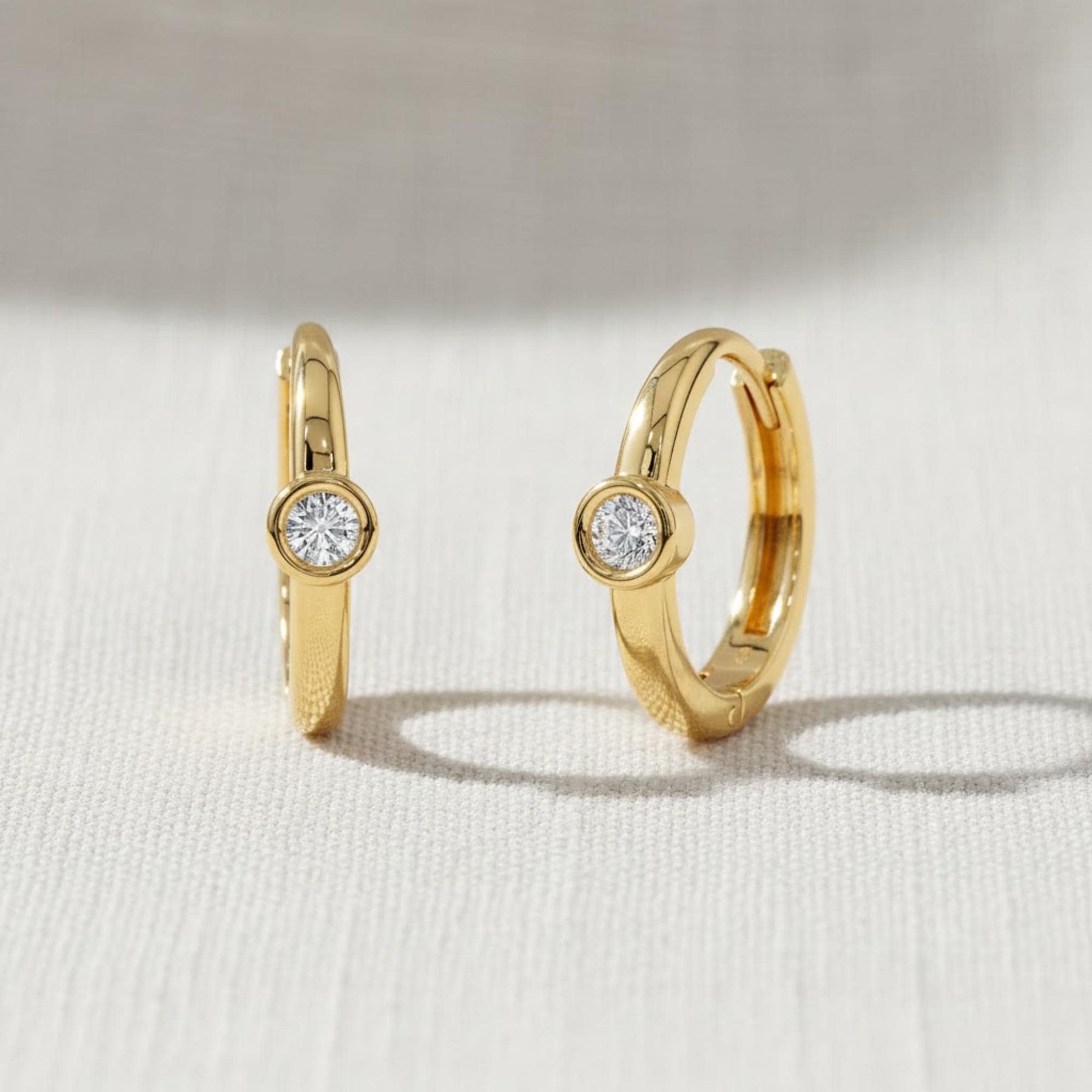 14K Gold Diamond Hoop Earrings Small Hoop Earrings Gold Hoops Diamond Earrings Large Hoop Earrings Mothers Day Gift Mom Gift for Her