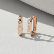 Diamond Huggies, 14k Solid Gold Diamond Huggie Hoops, Lab Grown Diamond Earrings, Small Hoop Earring, Diamond Huggie Earring, Gift For Her