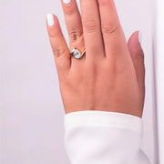 Unique Bezel Setting Pear Cut Diamond Engagement Ring, 1.5 CT Pear Cut Colorless Diamond Wedding Ring, Half Bezel Set Anniversary Ring