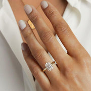 2 carat IGI Certified F color VS+ Clarity Emerald Cut Lab Grown Diamond Solitaire Engagement Ring 14k Yellow Gold