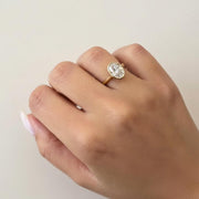 2 Carat Oval Lab Grown Diamond Solitaire Ring / Bezel Set CVD Diamond Engagement Ring / 2ct Oval Engagement Ring /Cathedral Ring