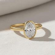 Oval Diamond Engagement Ring, Diamond Engagement Ring, Oval Diamond Ring, Bezel Setting, Solitaire Engagement Ring, 2.00 carat