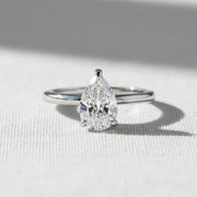 Pear Diamond Promise Ring Solitaire Pear Engagement Ring for Her Birthday Ring for Wife Simple Lab Create Diamond Ring Dainty Diamond Ring