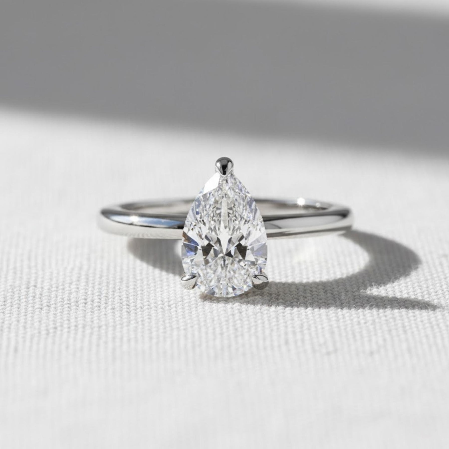 Pear Shape Engagement Ring, 1.00 ctw 14k Gold Prong Setting Pear Shaped Lab Grown Diamond Engagement Ring, Dainty Proposal Ring Kylie