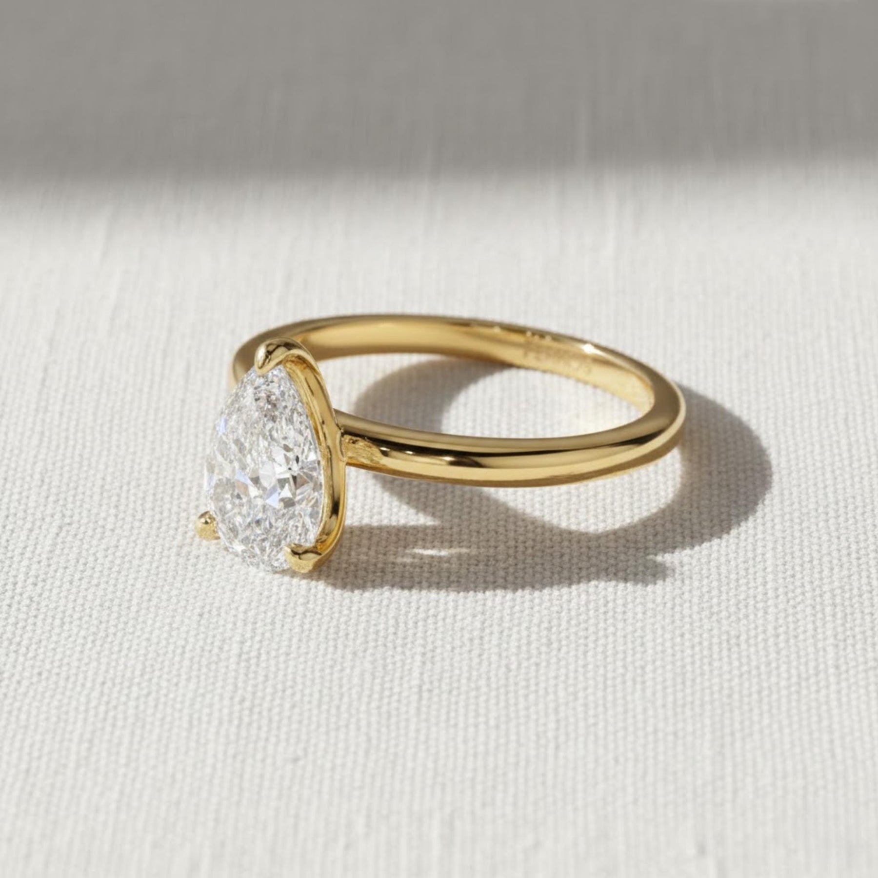 Pear Diamond Promise Ring Solitaire Pear Engagement Ring for Her Birthday Ring for Wife Simple Lab Create Diamond Ring Dainty Diamond Ring