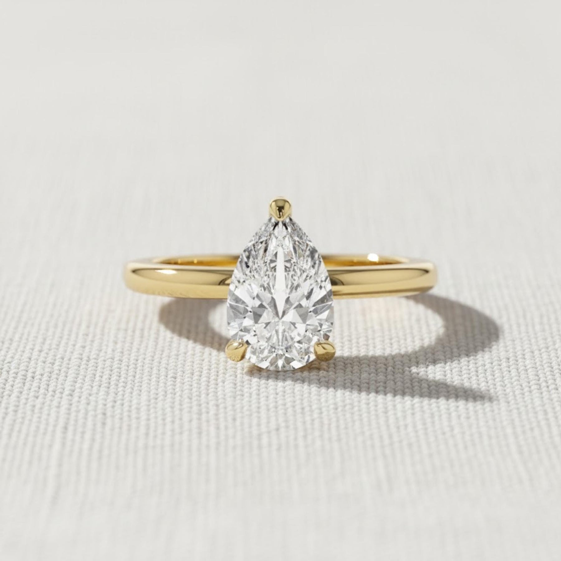 Pear Diamond Promise Ring Solitaire Pear Engagement Ring for Her Birthday Ring for Wife Simple Lab Create Diamond Ring Dainty Diamond Ring