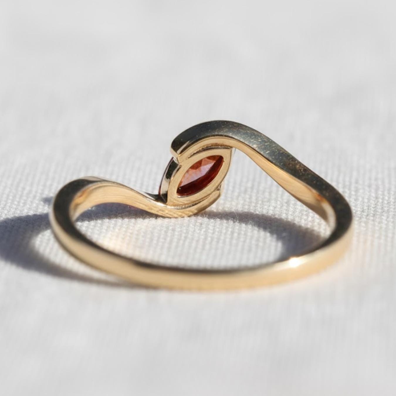 Marquise Cut Garnet Ring 14K Solid Gold Ruby Gemstone Engagement Ring Art Deco Diamond Promise Bridal Ring Anniversary Gift For Women