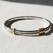 Bangle Bracelet, Statement Jewelry, Two Tone  Diamond Bangle, Minimalist Bracelet, Vintage Jewelry, Stacking Bracelet, Bangles