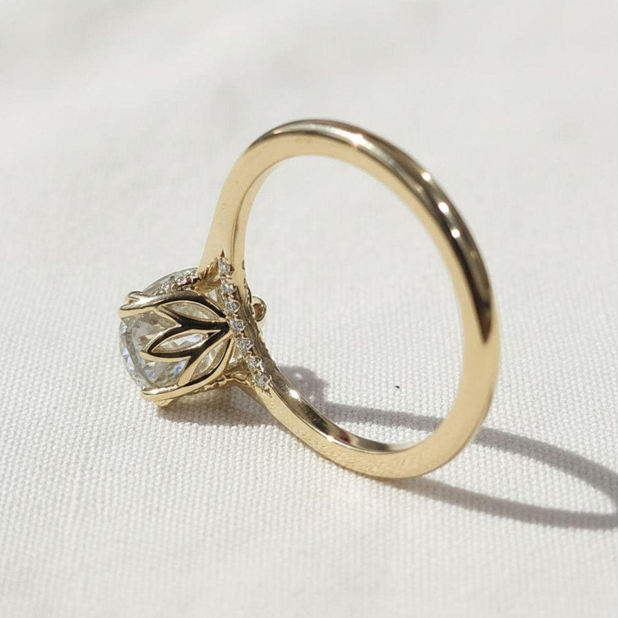The Evelina 2-Carat Oval-Cut Lab-Grown Diamond Hidden Halo Engagement Ring in 10K or 14K Solid Gold