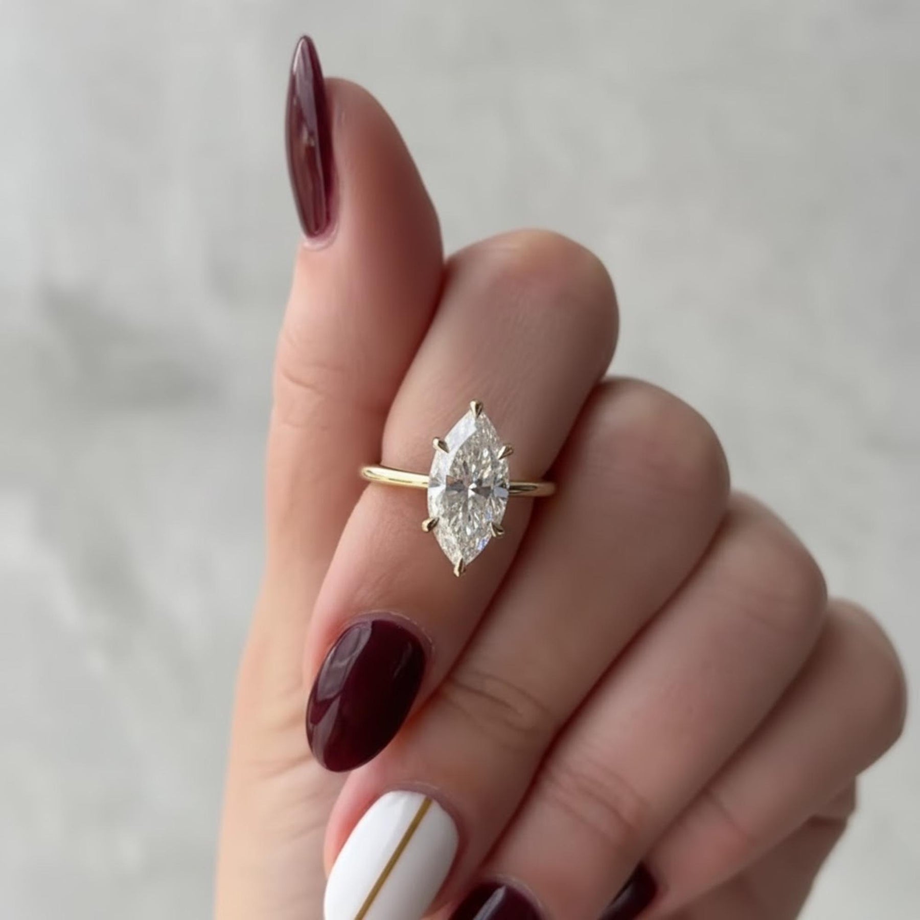 The Vivienne Marquise-Cut Lab-Grown Diamond Six-Prong Engagement Ring in 10K or 14K Solid Gold