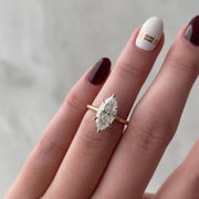 The Vivienne Marquise-Cut Lab-Grown Diamond Six-Prong Engagement Ring in 10K or 14K Solid Gold
