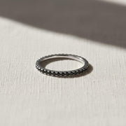 14K Solid Gold Eternity Ring, Black Diamond Ring, Stackable Ring for Women, Black Eternity Ring, Infinity Ring, Eternity Diamond Ring