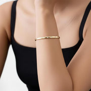 14K Round Diamond Bangle Bracelet, Bezel Setting Diamond Bangle, Gold Bangle Bracelet, Diamond Cuff Bangle, Stacking Diamond Bracelet