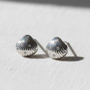 The Nerina Shell-Shaped Lab-Grown Diamond Stud Earrings in 10K or 14K Solid Gold