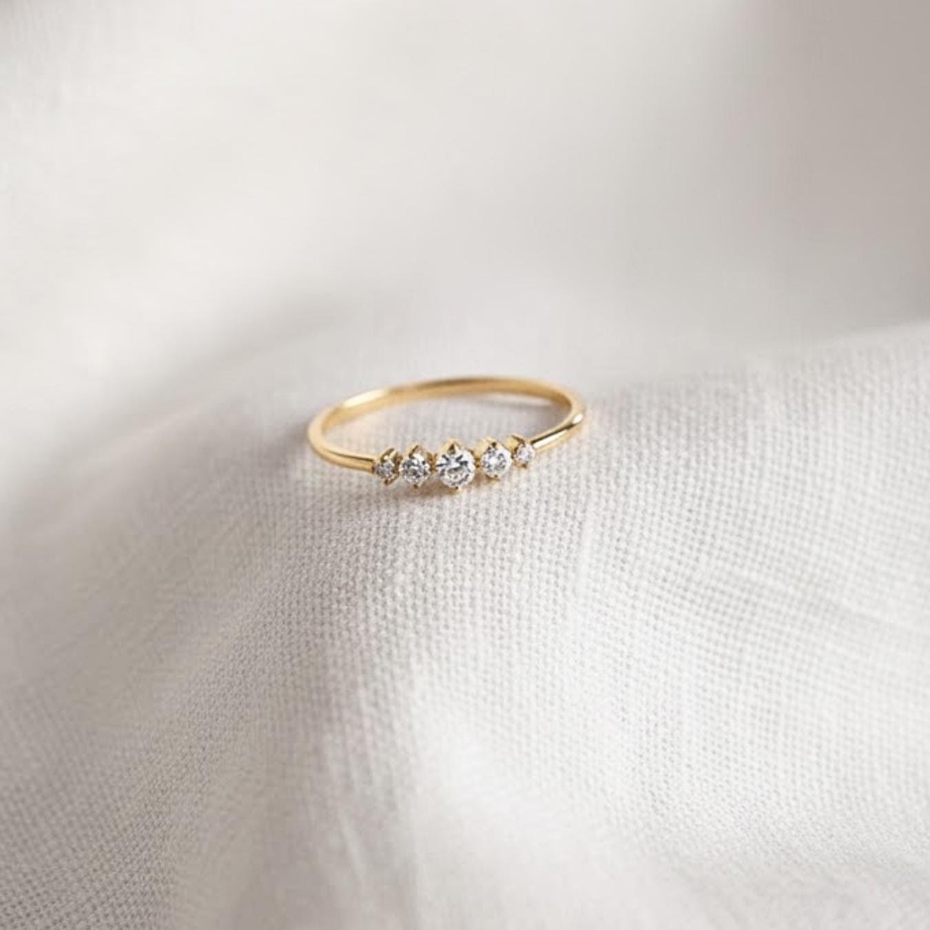 Lab Grown Diamond Wedding Band: 14k Solid Gold Anniversary Stacking Ring