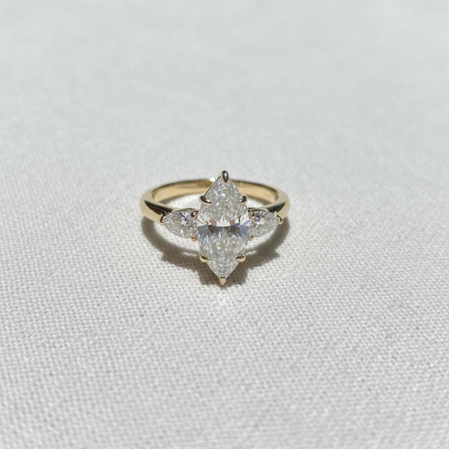 Marquise Diamond Engagement Ring Genuine Lab Grown Diamond Anniversary Ring Unique Proposal Ring for Her Six Claw Prong Setting Ring Gift
