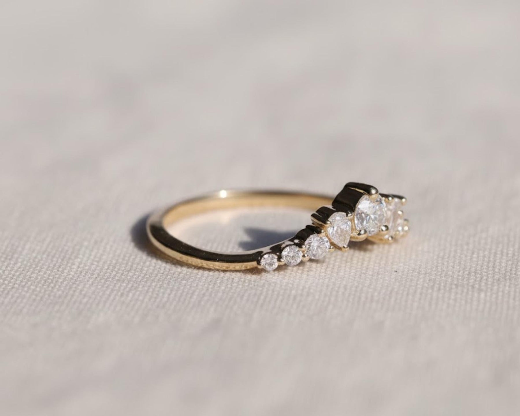 Multi Stone Diamond Band, Diamond Wedding Band, Mix Shape Diamond Band, Multi Shape Cluster Band, Multi Stone Half Eternity Band for Her