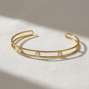 14K Gold Round Cut Diamond Bangle Bracelet Dainty Diamond Gold Cuff Bangle Bracelet Unique Diamond Bracelet Gifts For Women