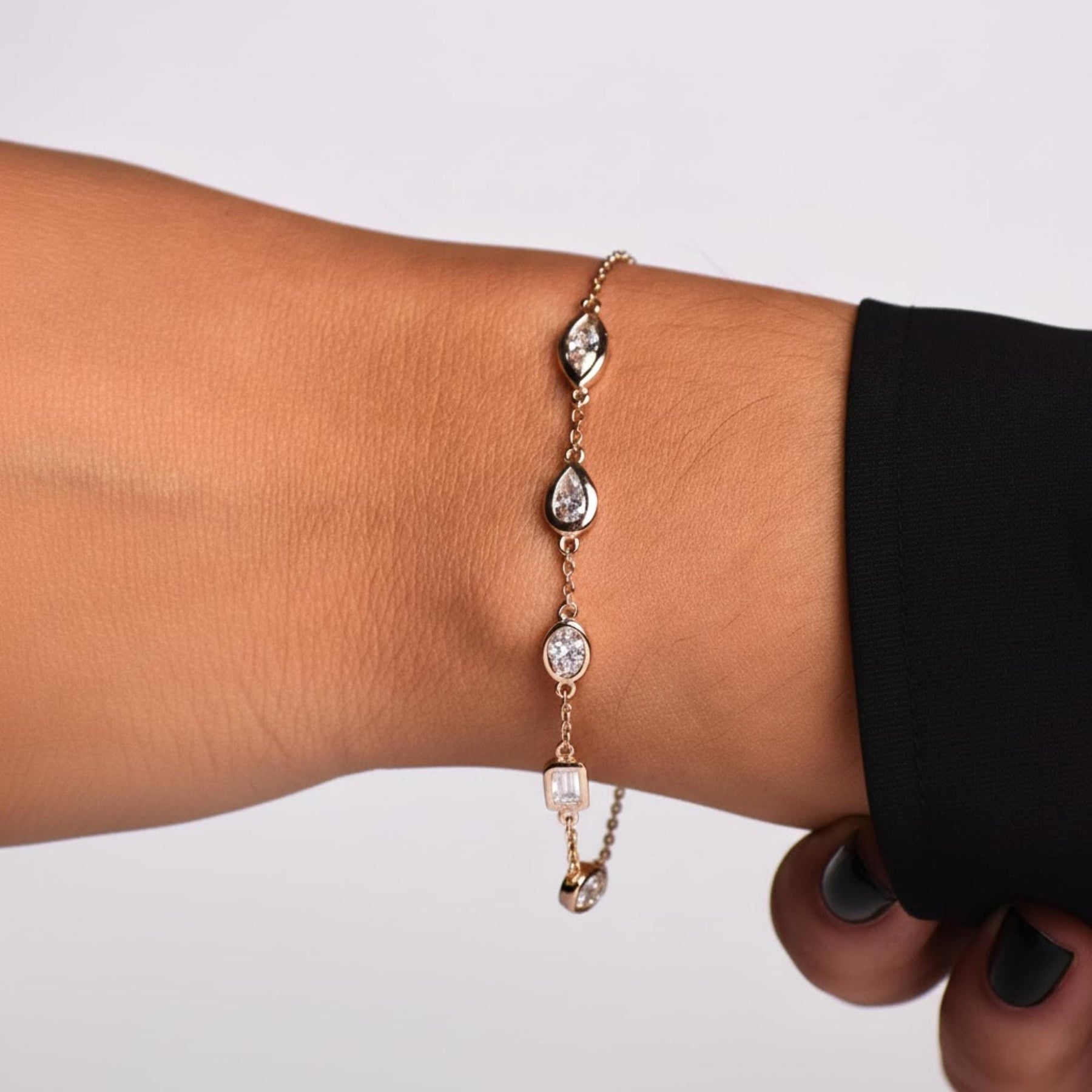 1.00Ct Mix Cut Lab Grown Diamond Bracelet,Diamond Tennis Bracelet For Women,Lab Made Diamond Bracelet,Gift for Mother/Wife,Birthday Gifts