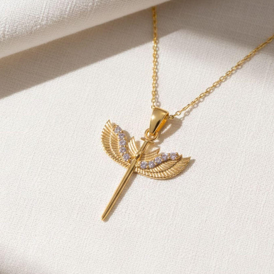 The Sentinel Lab-Grown Diamond St. Michael Guardian Angel Pendant Necklace in 10K or 14K Solid Gold