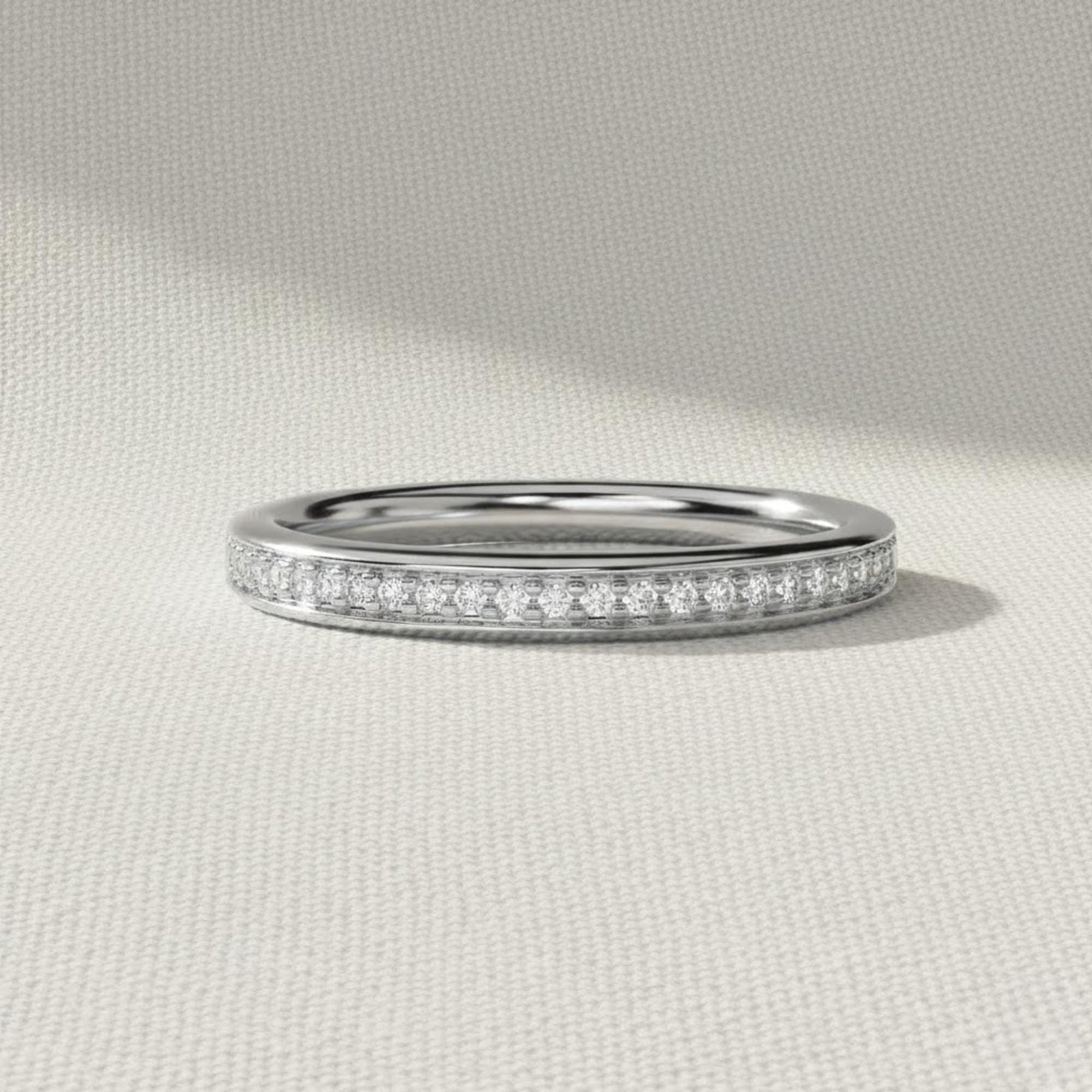 Diamond Wedding Band 10K 14K Solid Gold Stacking Ring Half Eternity Ring Lab Grown Diamond Ring Anniversary Stack Ring for Women
