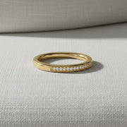 Diamond Wedding Band 10K 14K Solid Gold Stacking Ring Half Eternity Ring Lab Grown Diamond Ring Anniversary Stack Ring for Women