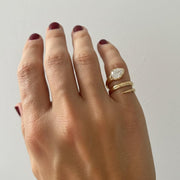 The Serpentine Lab-Grown Diamond Snake Engagement Ring in 10K or 14K Solid Yellow Gold