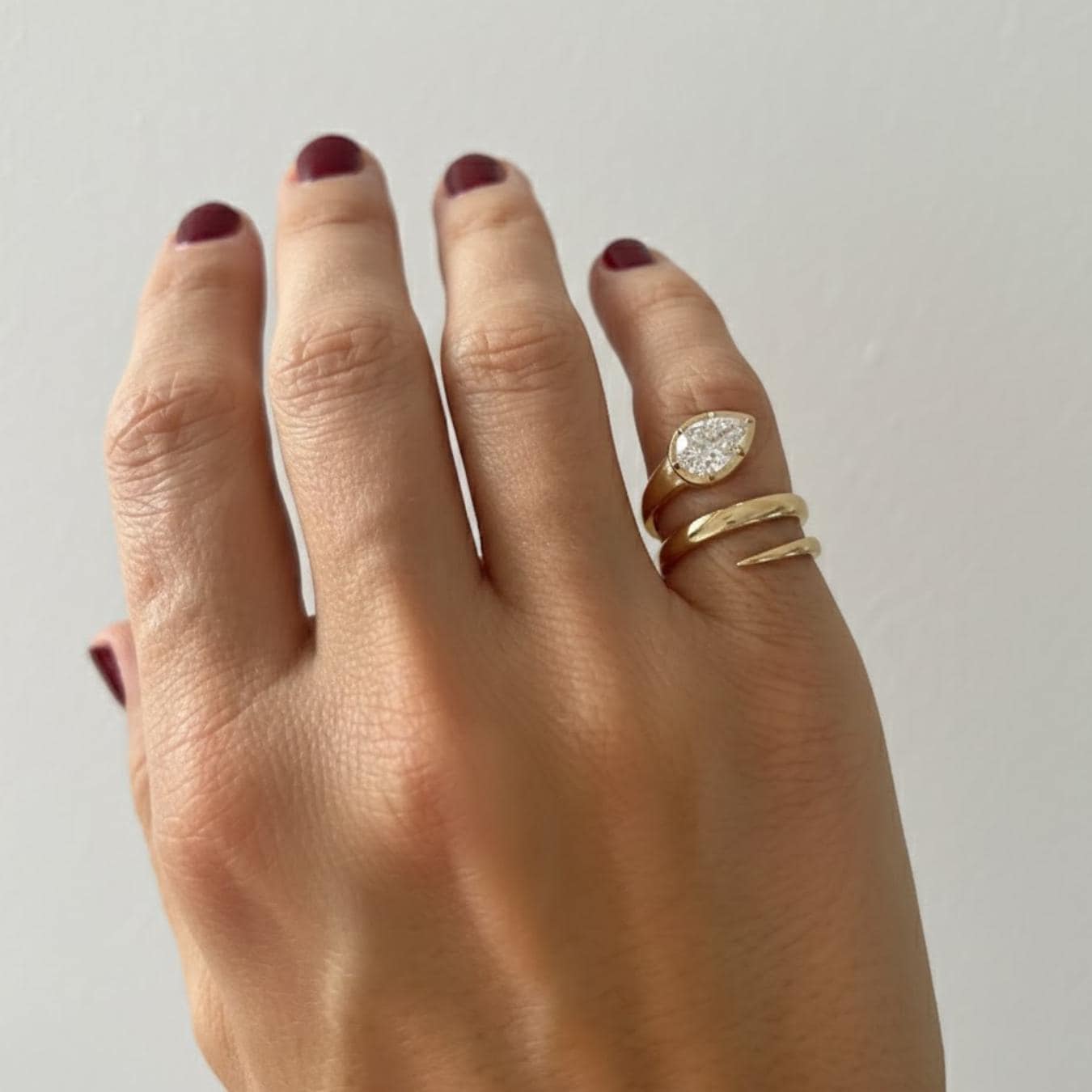 The Serpentine Lab-Grown Diamond Snake Engagement Ring in 10K or 14K Solid Yellow Gold