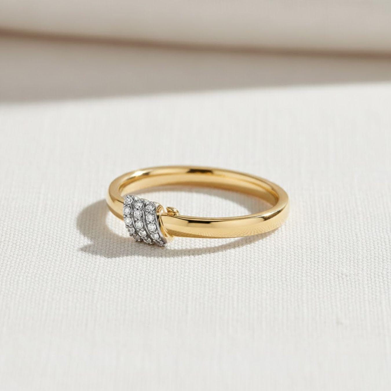The Elowen Twisted Lab-Grown Diamond Wedding Ring in 10K or 14K Solid Gold