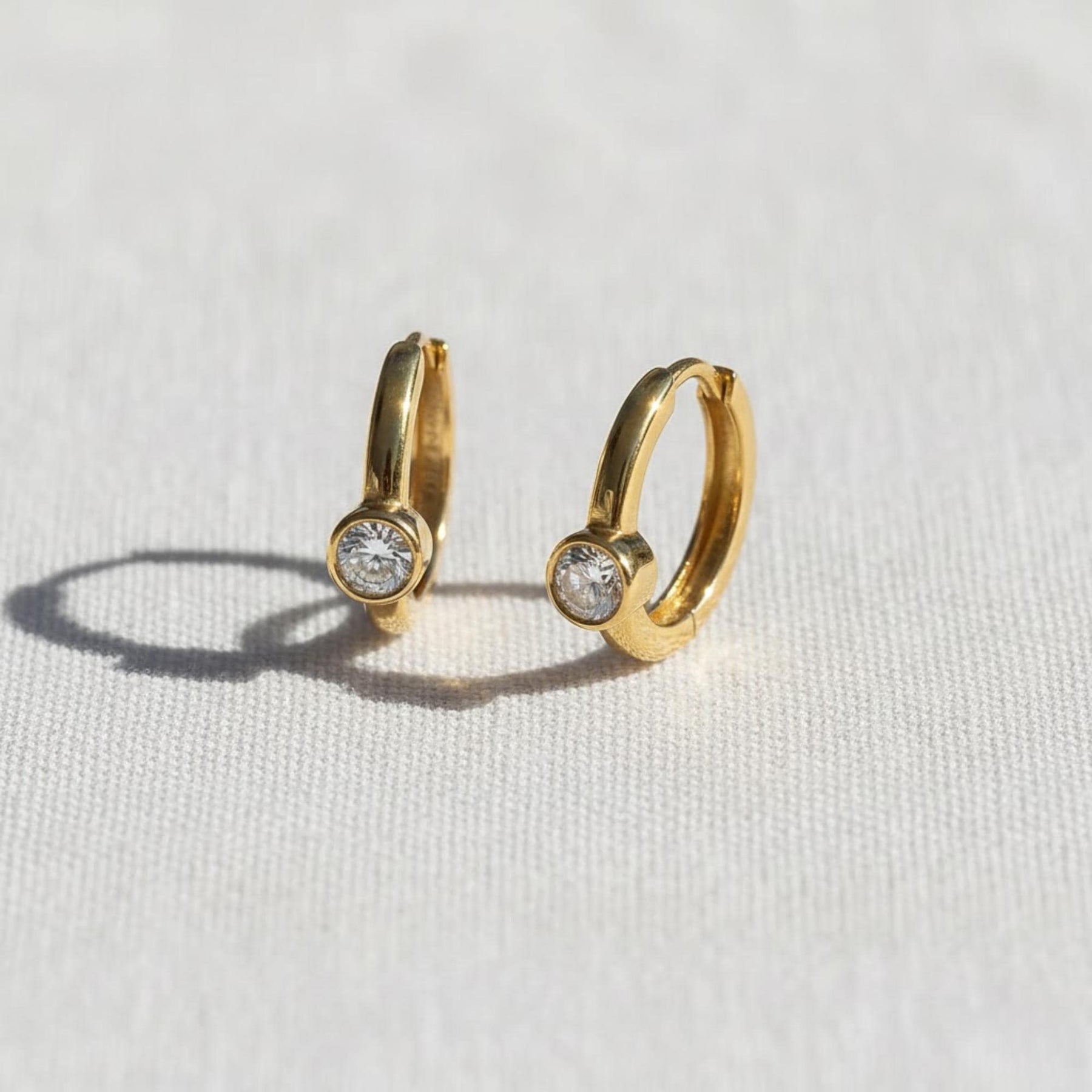 14K Gold Diamond Hoop Earrings Small Hoop Earrings Gold Hoops Diamond Earrings Large Hoop Earrings Mothers Day Gift Mom Gift for Her