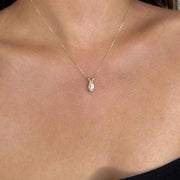 The Marielle Marquise-Cut Lab-Grown Diamond Solitaire Pendant Necklace in 10K or 14K Solid Gold