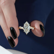 Marquise Lab Grown Diamond Engagement Ring Lab Diamond Solitaire Ring Anniversary Ring Gift Simple Marquise Diamond Ring for Proposal