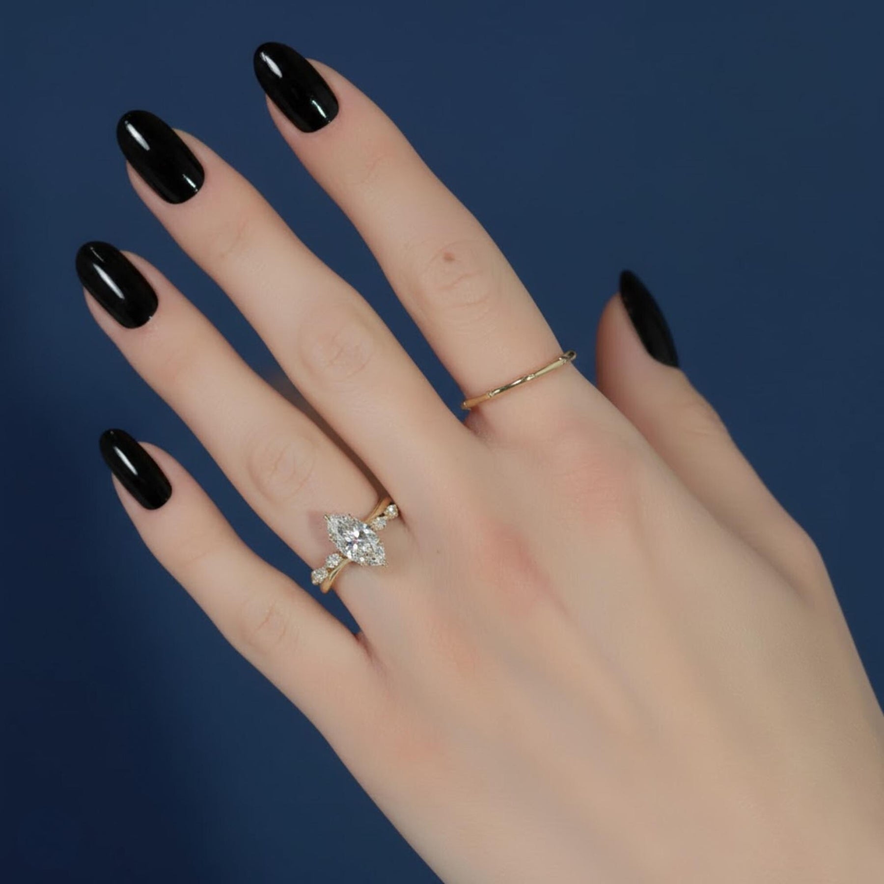 Marquise Lab Grown Diamond Engagement Ring Lab Diamond Solitaire Ring Anniversary Ring Gift Simple Marquise Diamond Ring for Proposal