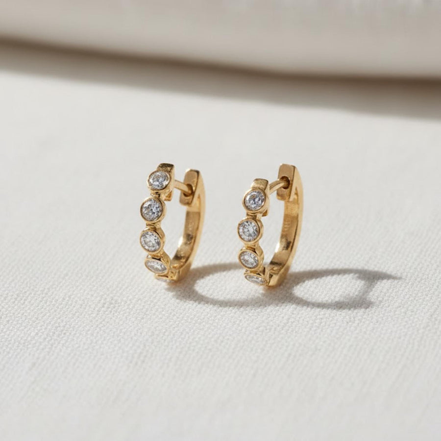 The Aurelia Lab-Grown Diamond Hoop Earrings in 10K or 14K Solid Gold