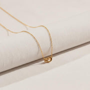 Solid Gold Knot Necklace, Promise Necklace, Charm Necklace, Love Necklace, Dainty Chain Choker, 14k Solid Gold, Anniversary Gift. Jenna