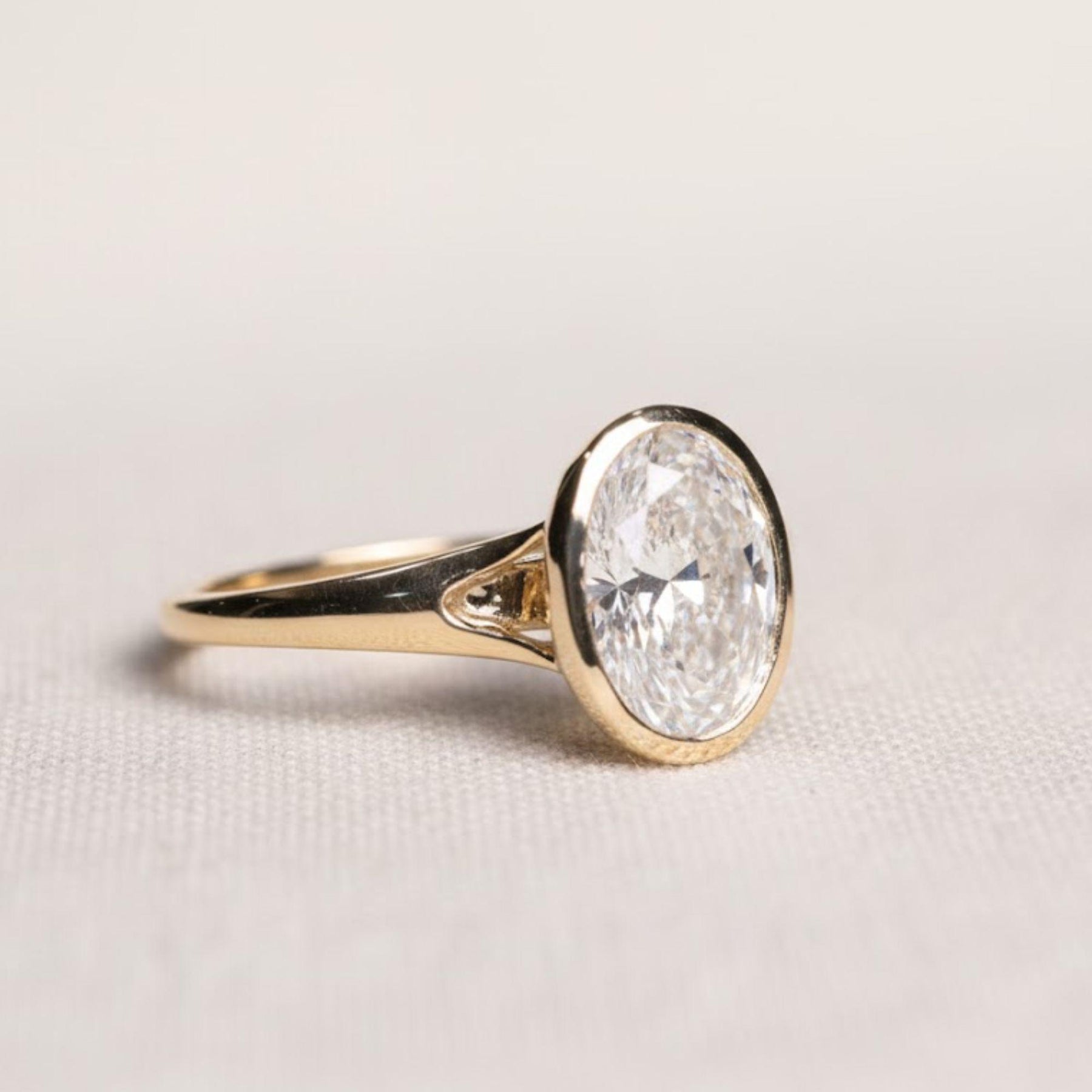 Certified 2.00 CT Lab Grown Diamond Ring, Oval Lab Diamond Engagement Ring , Lab Oval, Solid 14K Yellow Gold Oval Ring