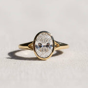 Certified 2.00 CT Lab Grown Diamond Ring, Oval Lab Diamond Engagement Ring , Lab Oval, Solid 14K Yellow Gold Oval Ring