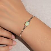 1.00 Ct Opal Diamond Bangle, 14K Gold Lab Grown Diamond Bangle, Open Cuff Bangle