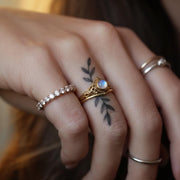 The Seraphine 2-Piece Minimalist Lab-Grown Diamond Wedding Ring Set in 10K or 14K Solid Gold