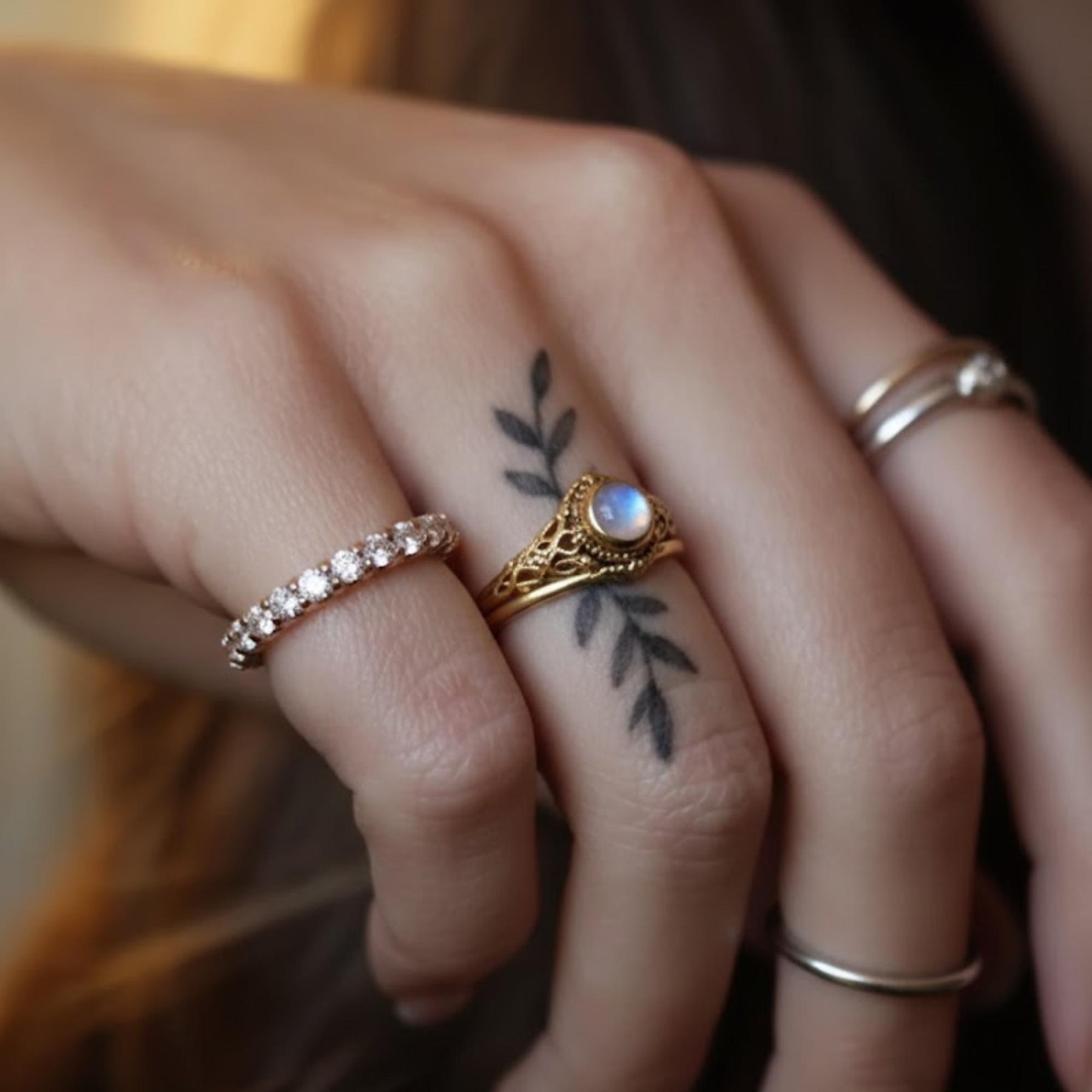 The Seraphine 2-Piece Minimalist Lab-Grown Diamond Wedding Ring Set in 10K or 14K Solid Gold