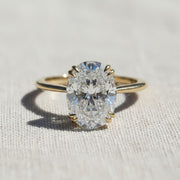 The Evelina 2-Carat Oval-Cut Lab-Grown Diamond Hidden Halo Engagement Ring in 10K or 14K Solid Gold