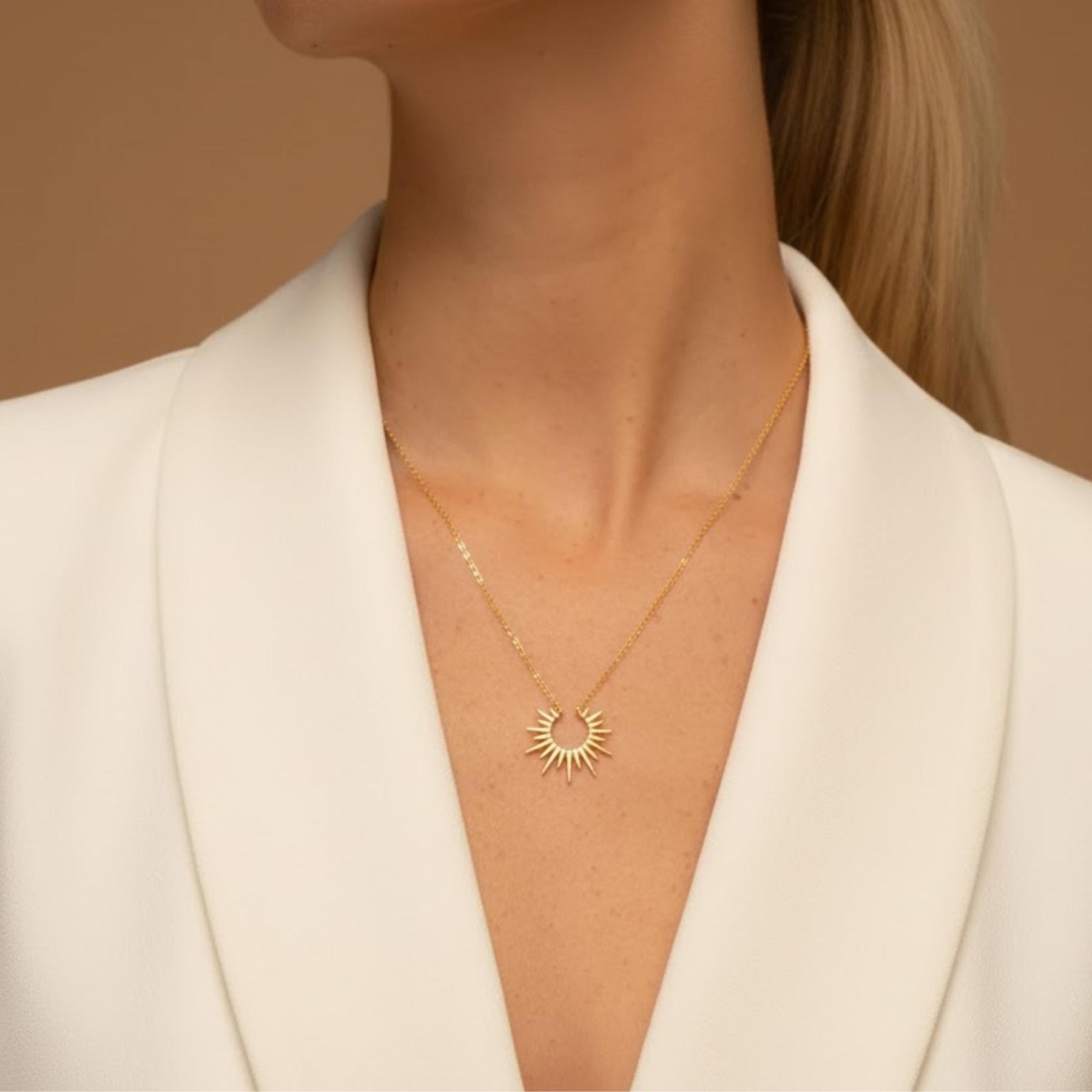 Sun Necklace - Spike Necklace - Pendant Necklace - Dainty Necklace - Layering Necklace - Celestial Necklace - Maylin Necklace