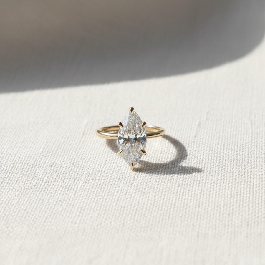 The Vivienne Marquise-Cut Lab-Grown Diamond Six-Prong Engagement Ring in 10K or 14K Solid Gold