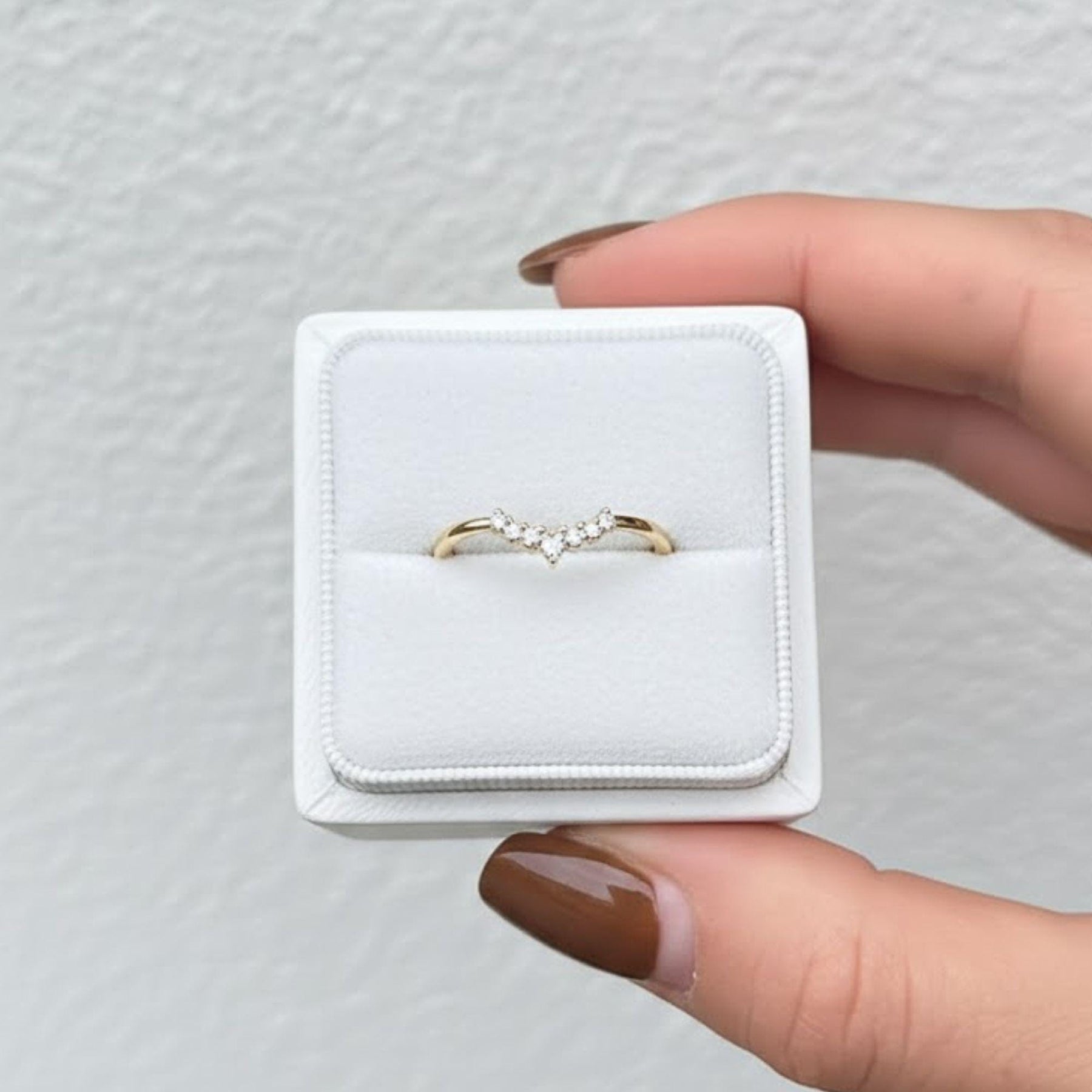 3mm Curved Contour Half Eternity Art Deco Wedding Band 14k Solid Gold Round Pear Lab Grown Diamond  Yellow Gold Rose Gold Bridal
