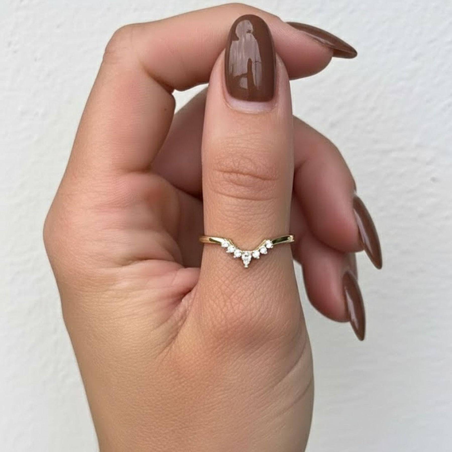 3mm Curved Contour Half Eternity Art Deco Wedding Band 14k Solid Gold Round Pear Lab Grown Diamond  Yellow Gold Rose Gold Bridal