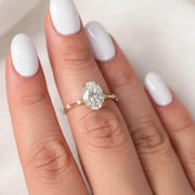 2 Carat Oval Lab Grown F VS1 Diamond Ring / 2 CT Oval Diamond Thin Engagement Ring / Dainty Ring / 14k Gold Elongated Oval Diamond Ring