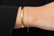 Diamond Solitaire Bracelet / Round Brilliant Cut Bezel Set Diamond Bracelet / 14k Gold Diamond by the Yard Bracelet / Gift for Her