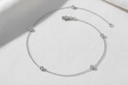 Diamond Solitaire Bracelet / Round Brilliant Cut Bezel Set Diamond Bracelet / 14k Gold Diamond by the Yard Bracelet / Gift for Her