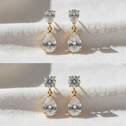 Pear Cut Diamond Wedding Earrings in 14K Yellow Gold, Elegant Drop Earrings for Women, Perfect Anniversary Gift for Her