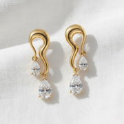 The Elowyn Pear-Cut Lab-Grown Diamond Drop Earrings in 10K or 14K Solid Gold